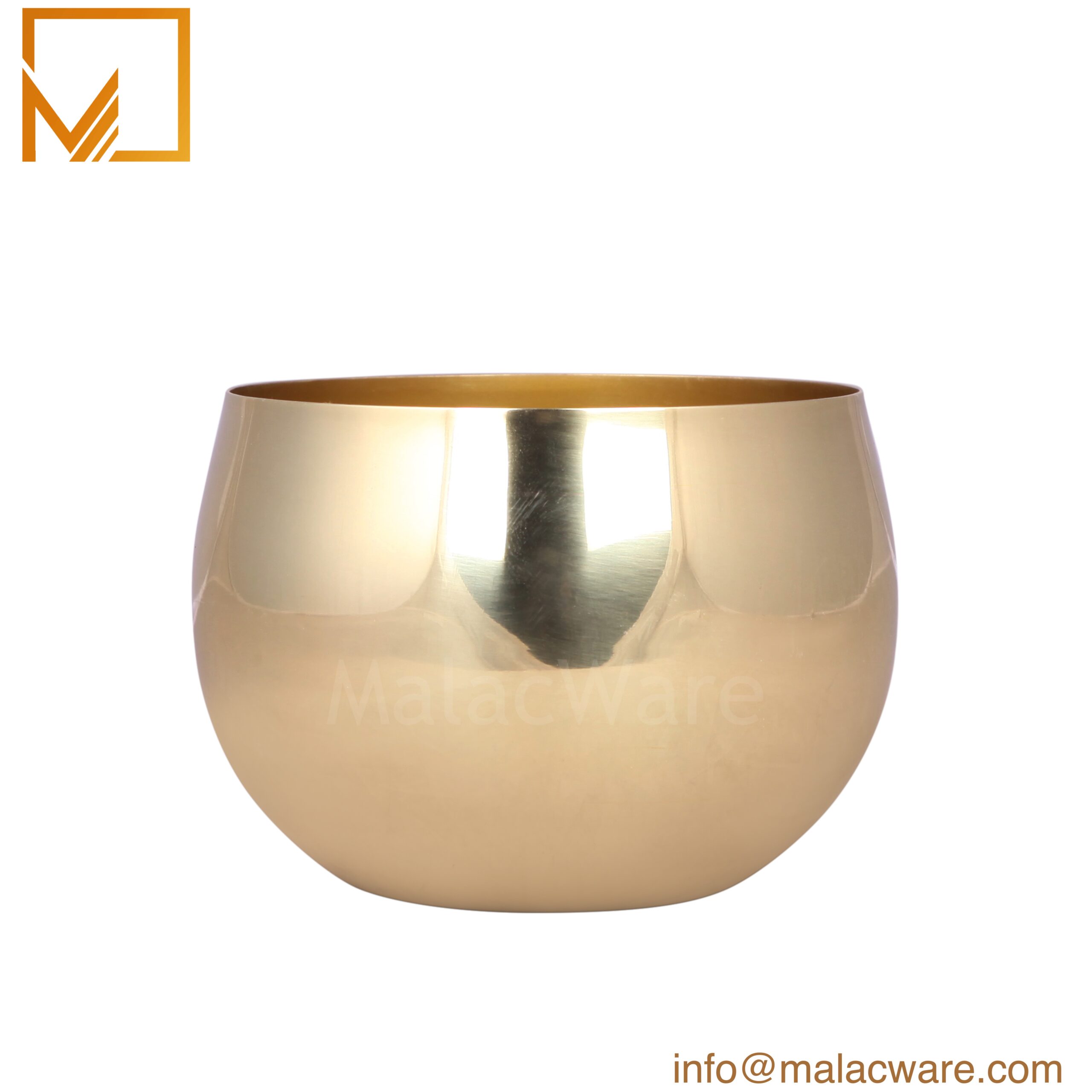 Wholesale Curved Golden Candle Containers:
