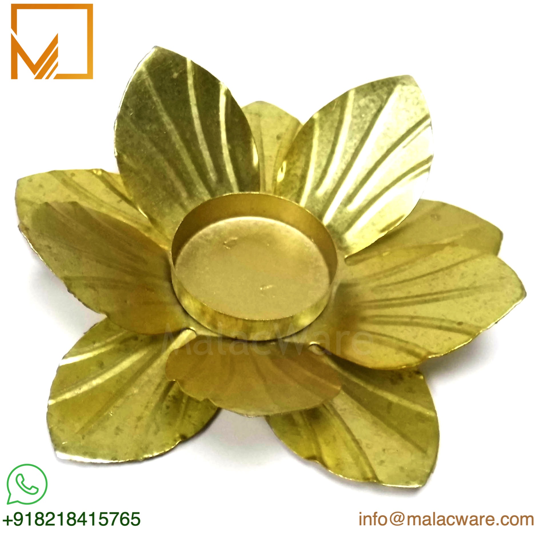 Golden Lotus Tea Candle Holder