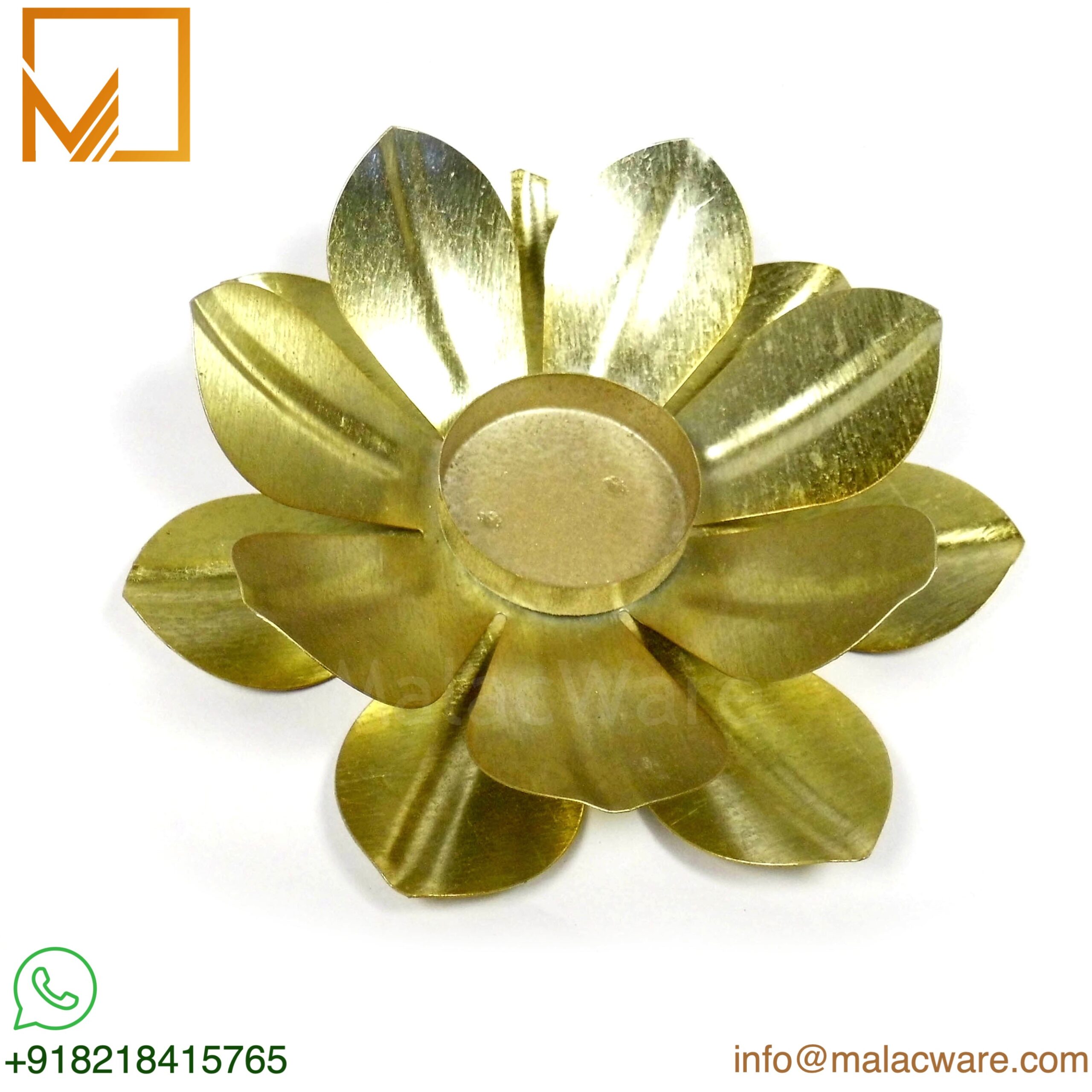 Flower Design Brass Tea Light Holder