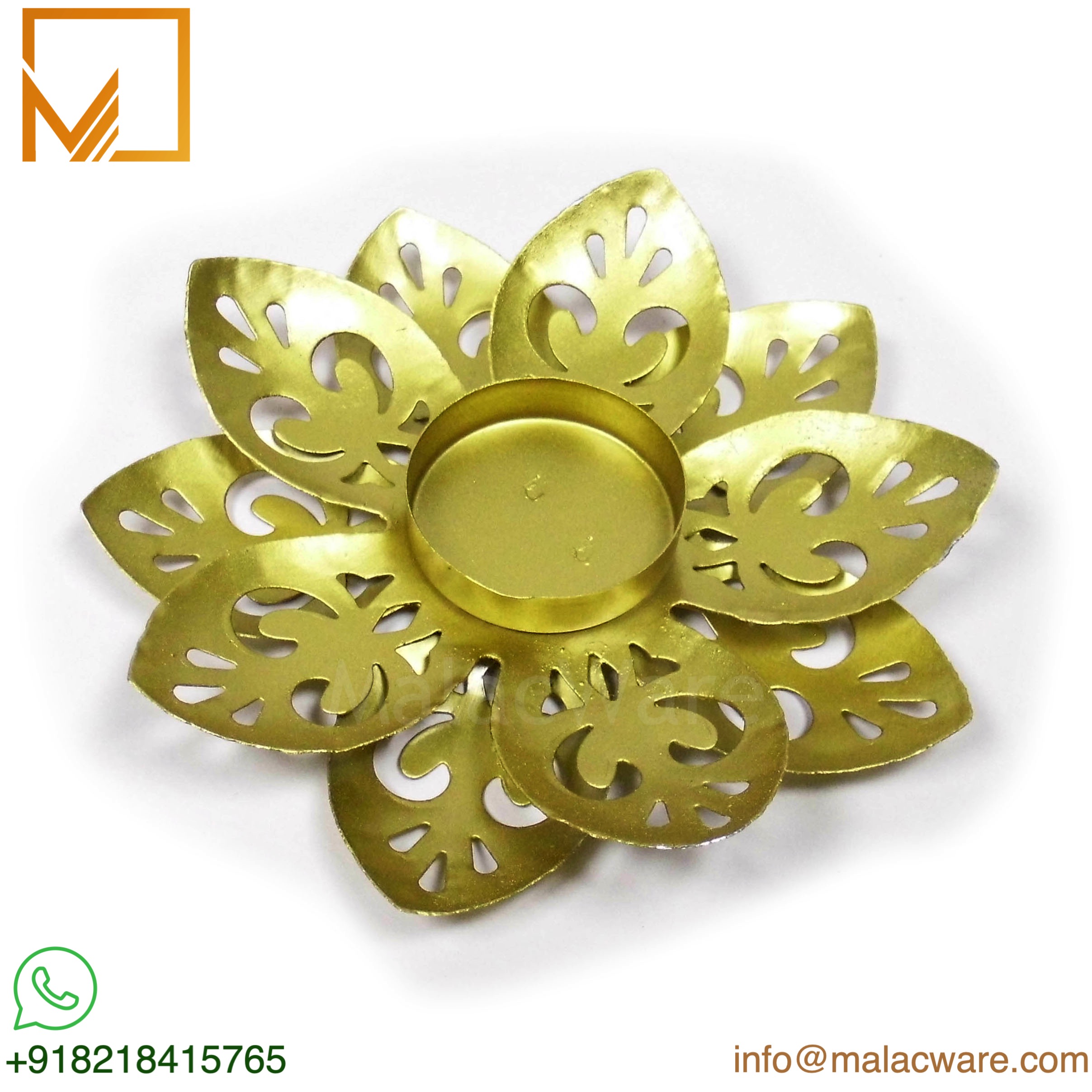 Premium Golden Metal Tea Light Holder