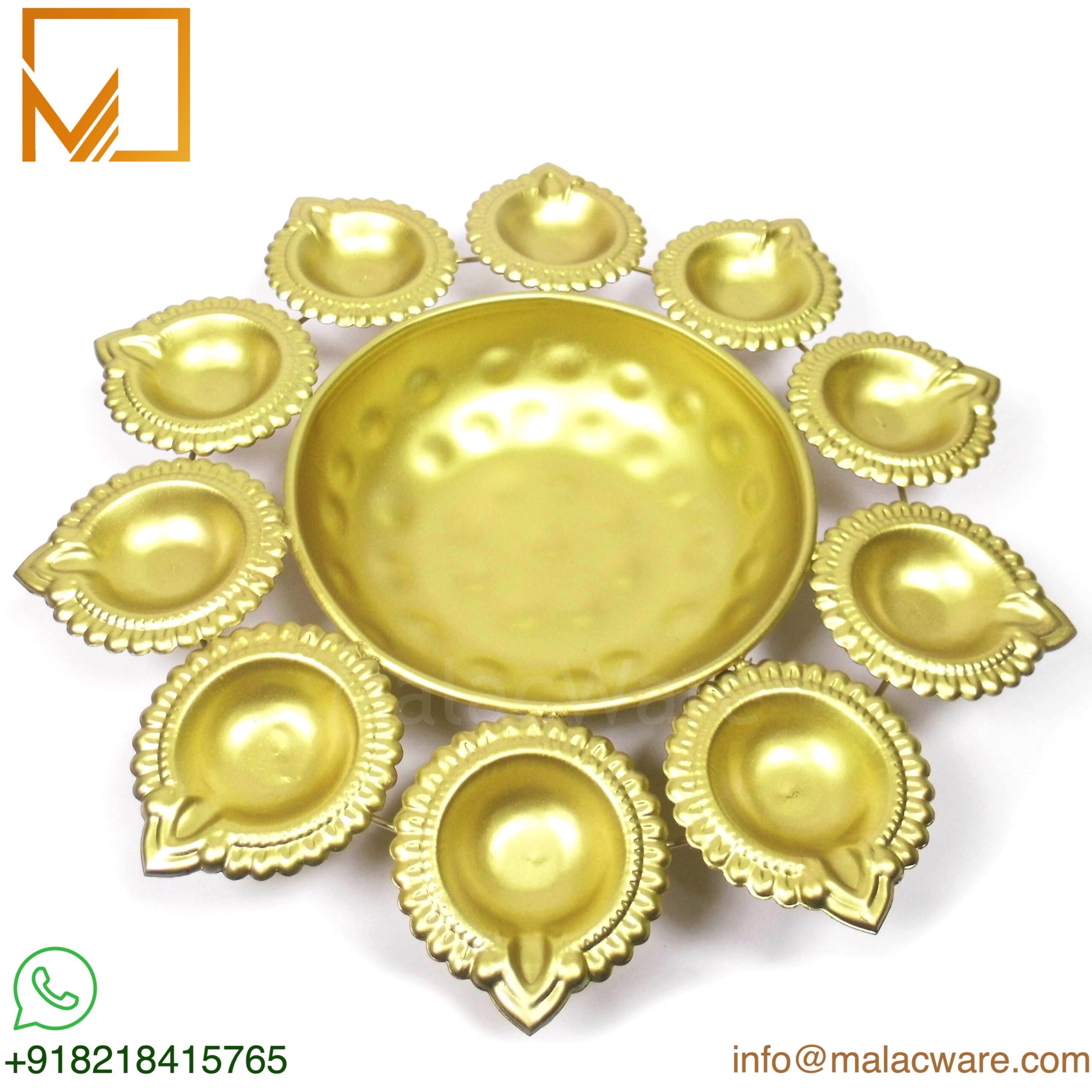 Flower-Shaped Golden Urli Bowl - Decorative Rangoli Candle & Diya for B2B Gifts & Décor 2 Flower-Shaped Golden Urli Bowl - Decorative Rangoli Candle & Diya for B2B Gifts & Décor - Image 2