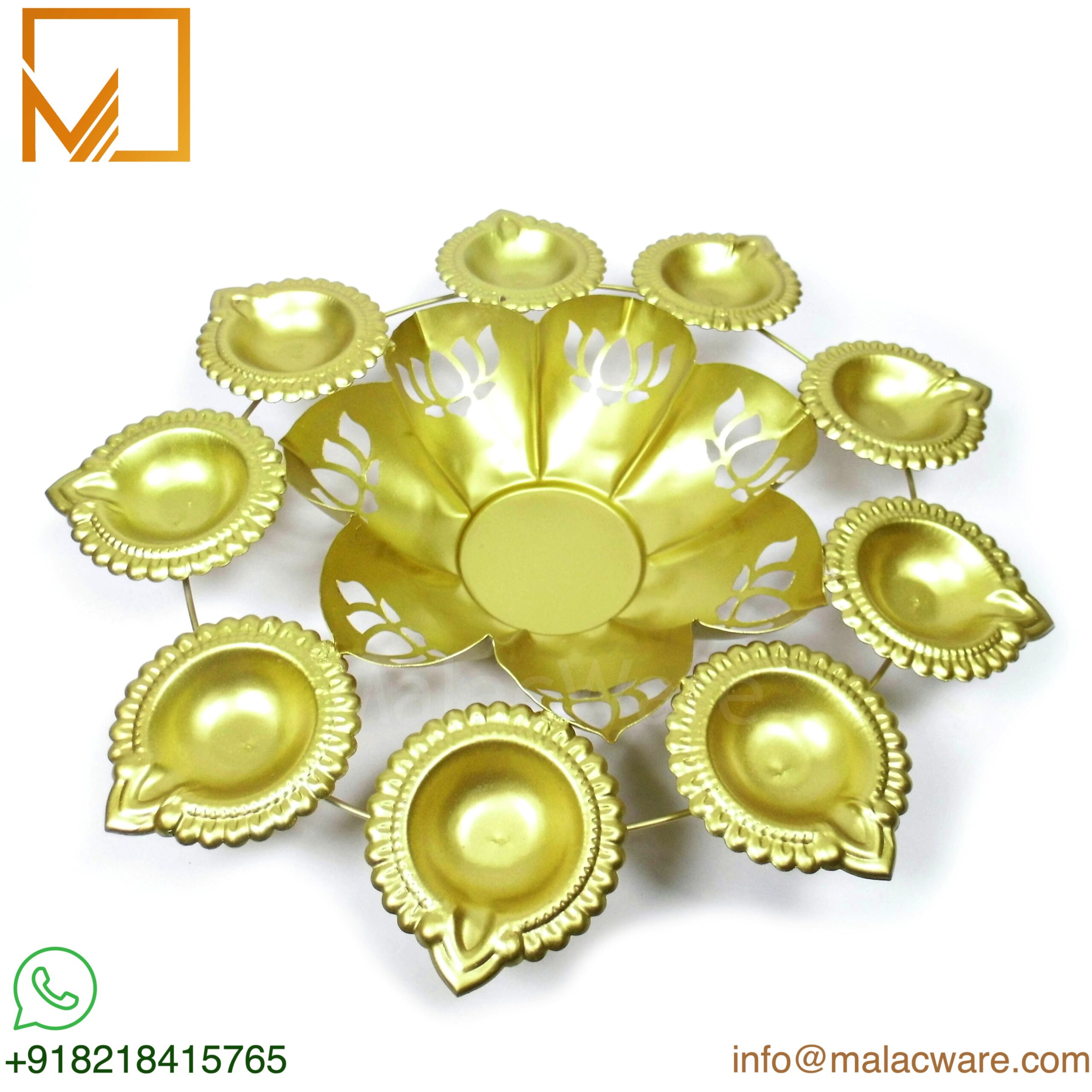 12-Inch Floral Cutout Golden Brass Urli Bowl