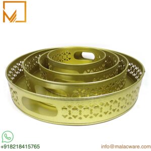 Gold Cutwork Metal Serving Tray