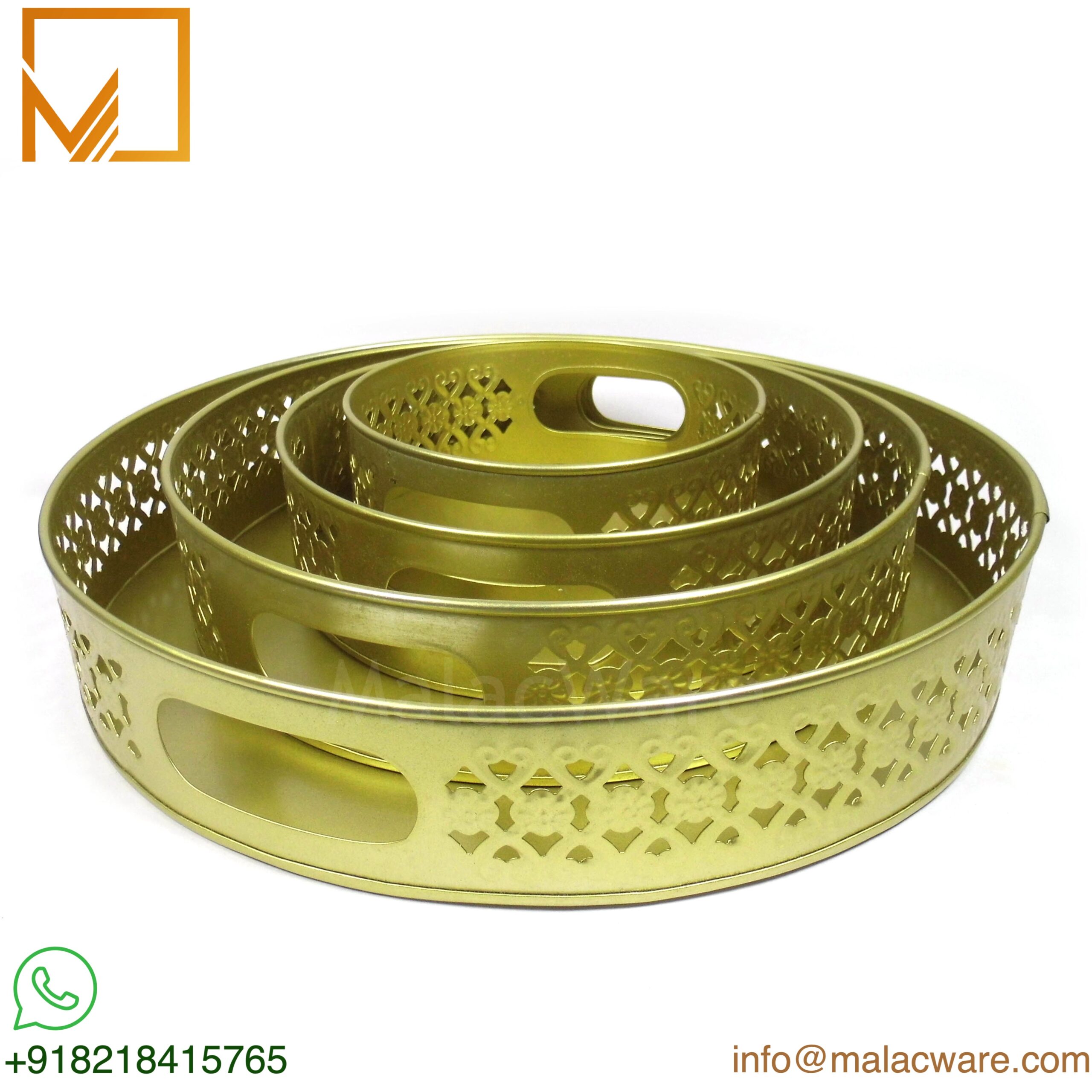 Gold Cutwork Metal Serving Tray