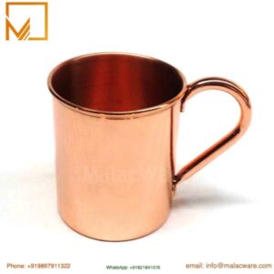 Straight Pure Copper Water Tumbler with Handle
