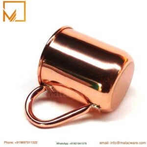 Flat Bottom Pure Copper Mug 250 ml with Handle
