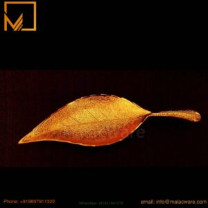Golden Leaf Brass Tray- 35 cm