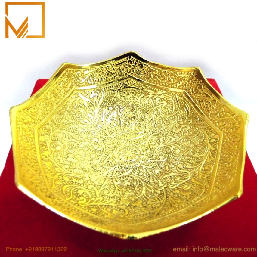 2 Pieces Decorative Bowl & Luxury Gift-Golden Handmade Brass Bowl Set 3 2 Pieces Decorative Bowl & Luxury Gift-Golden Handmade Brass Bowl Set - Image 3