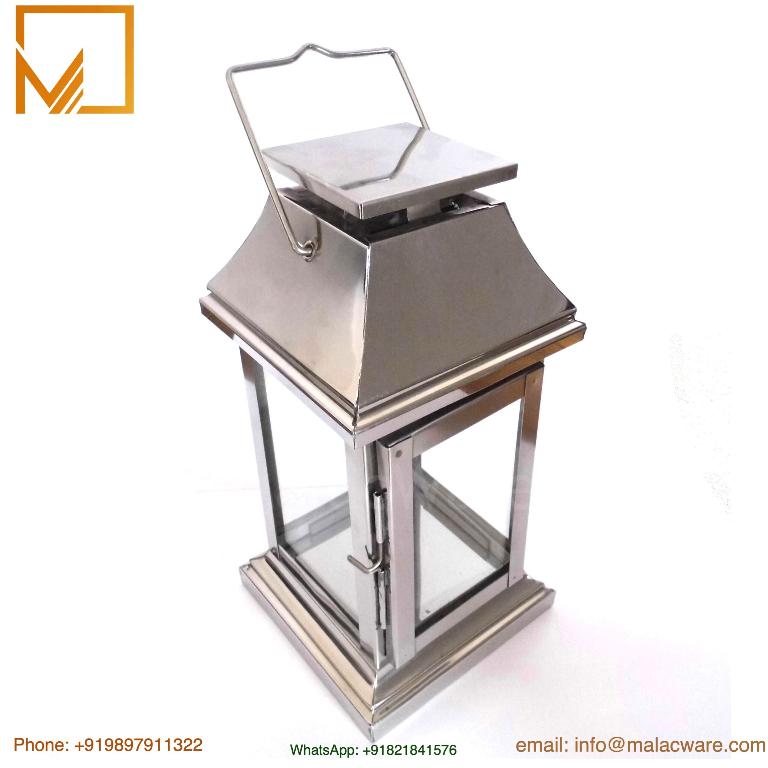 Silver Finish Hanging Stainless Steel Decorative Lantern 3 Silver Finish Hanging Stainless Steel Decorative Lantern - Image 3