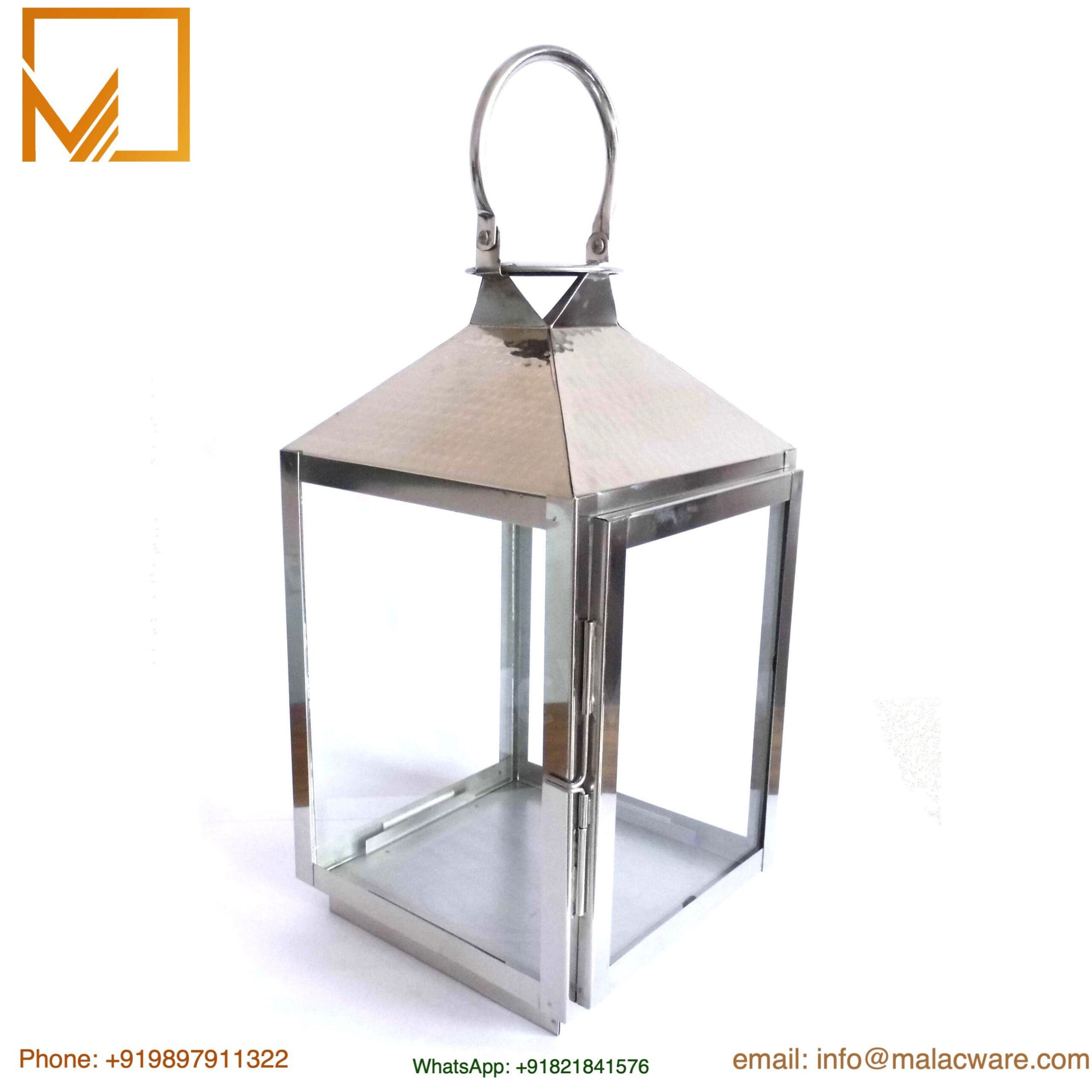 Home 14 Hanging Stainless Steel Decorative Lantern