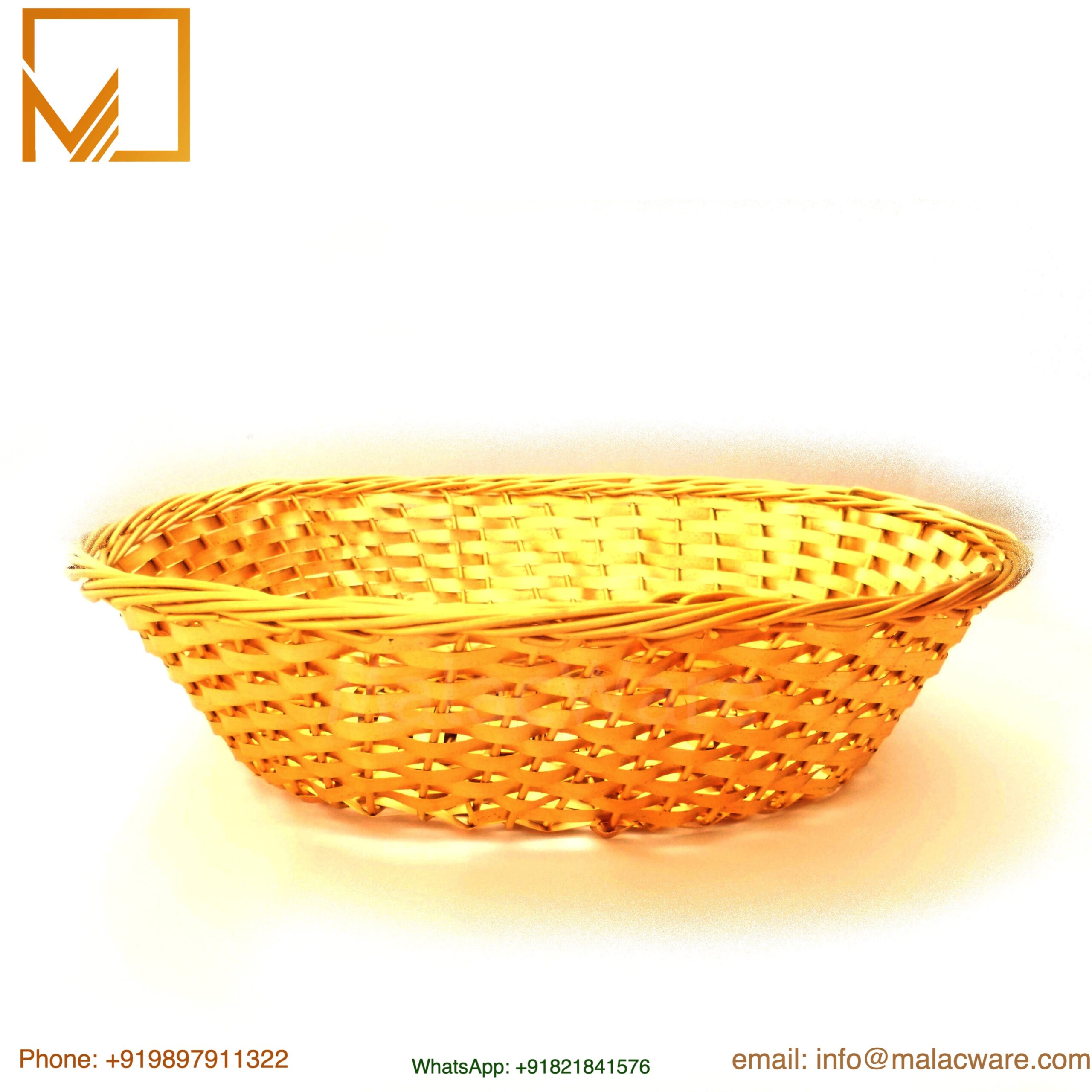 Hand Woven Aluminum Traditional Bread / Roti Basket - Golden Finish 1 Aluminum Traditional Bread / Roti Basket