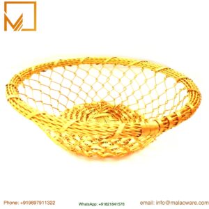 Hand Woven Aluminum Golden Table Basket