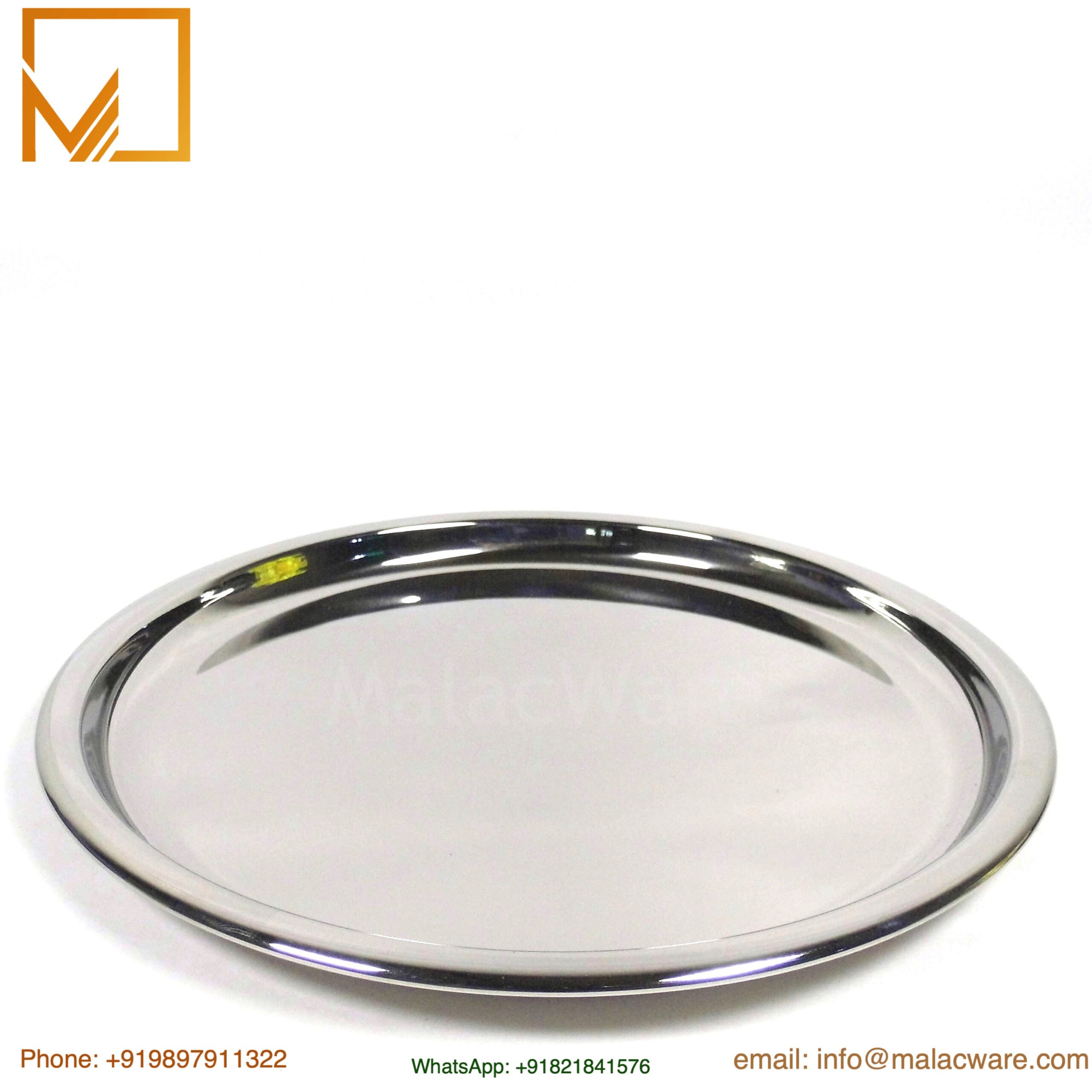 Premium Stainless 28 cm Steel Serving Tray