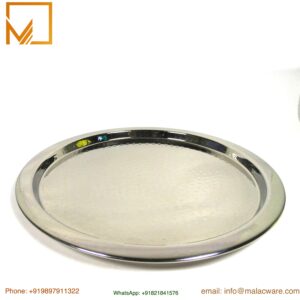 Hammered Stainless Steel Bojan Serving Tray