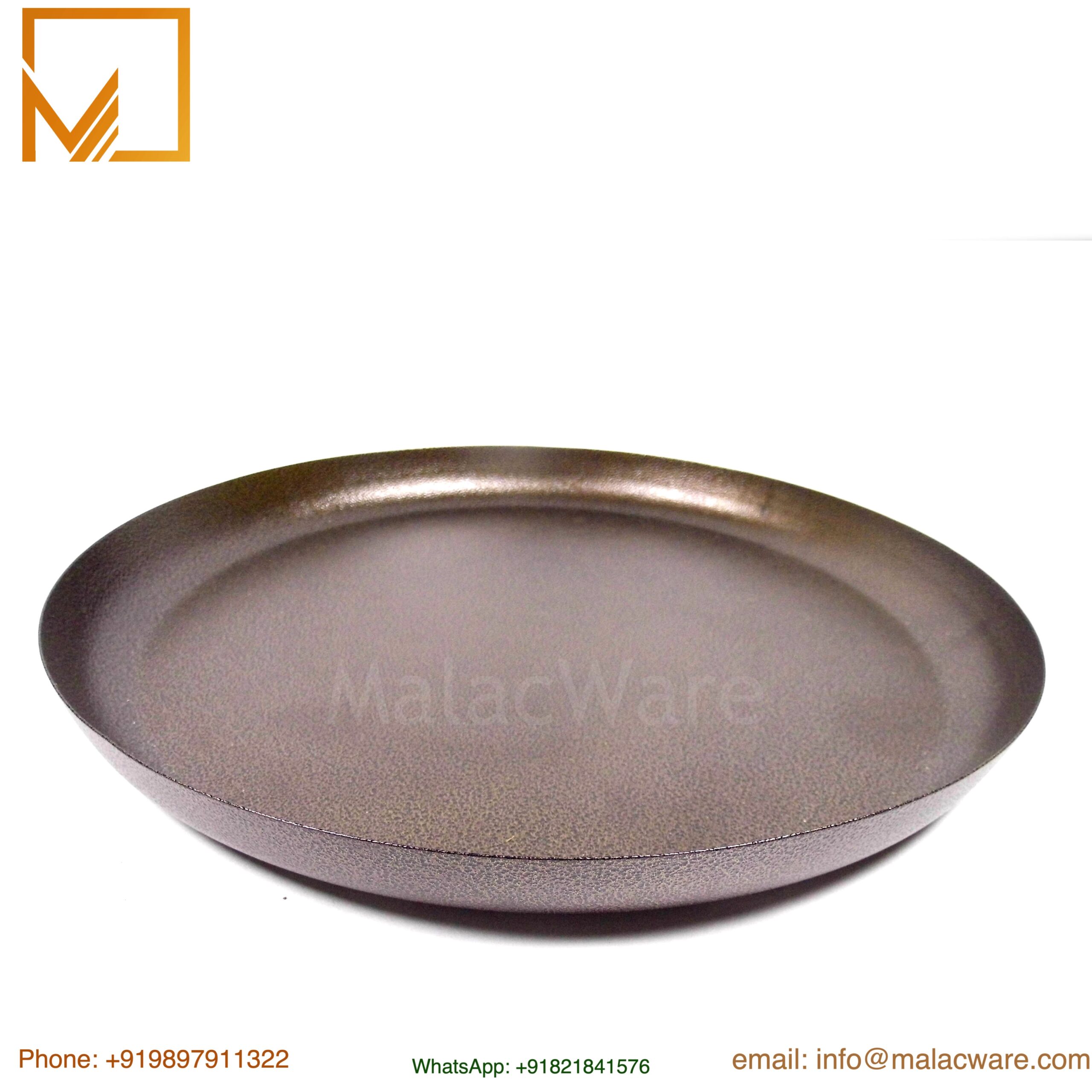 Decorative Powder Coated Steel Tray in Brown