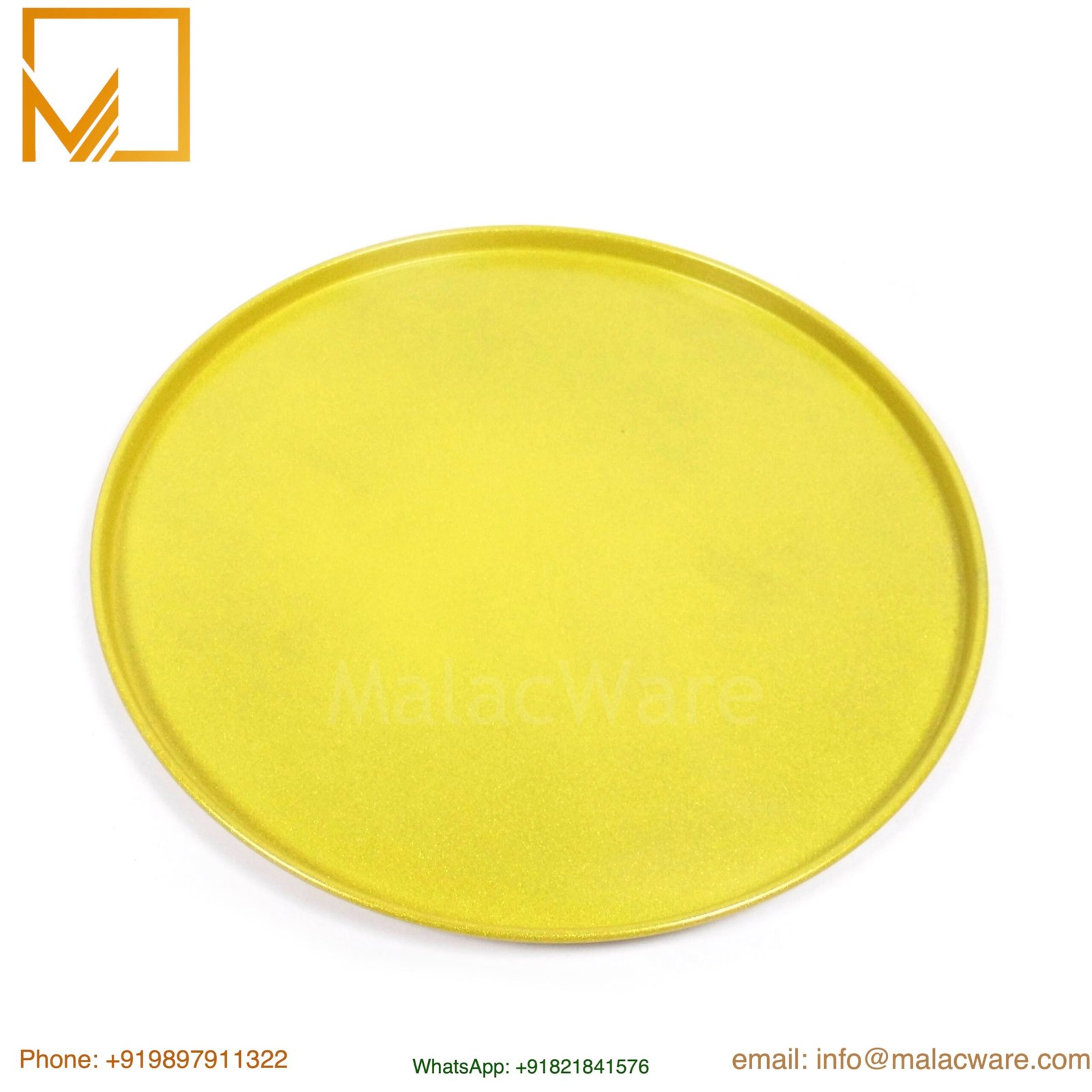 Decorative Yellow Stainless Steel Home Tray 2 Decorative Yellow Stainless Steel Home Tray - Image 2