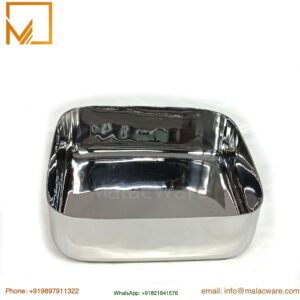 Compact Stainless Steel Square Serving Bowl