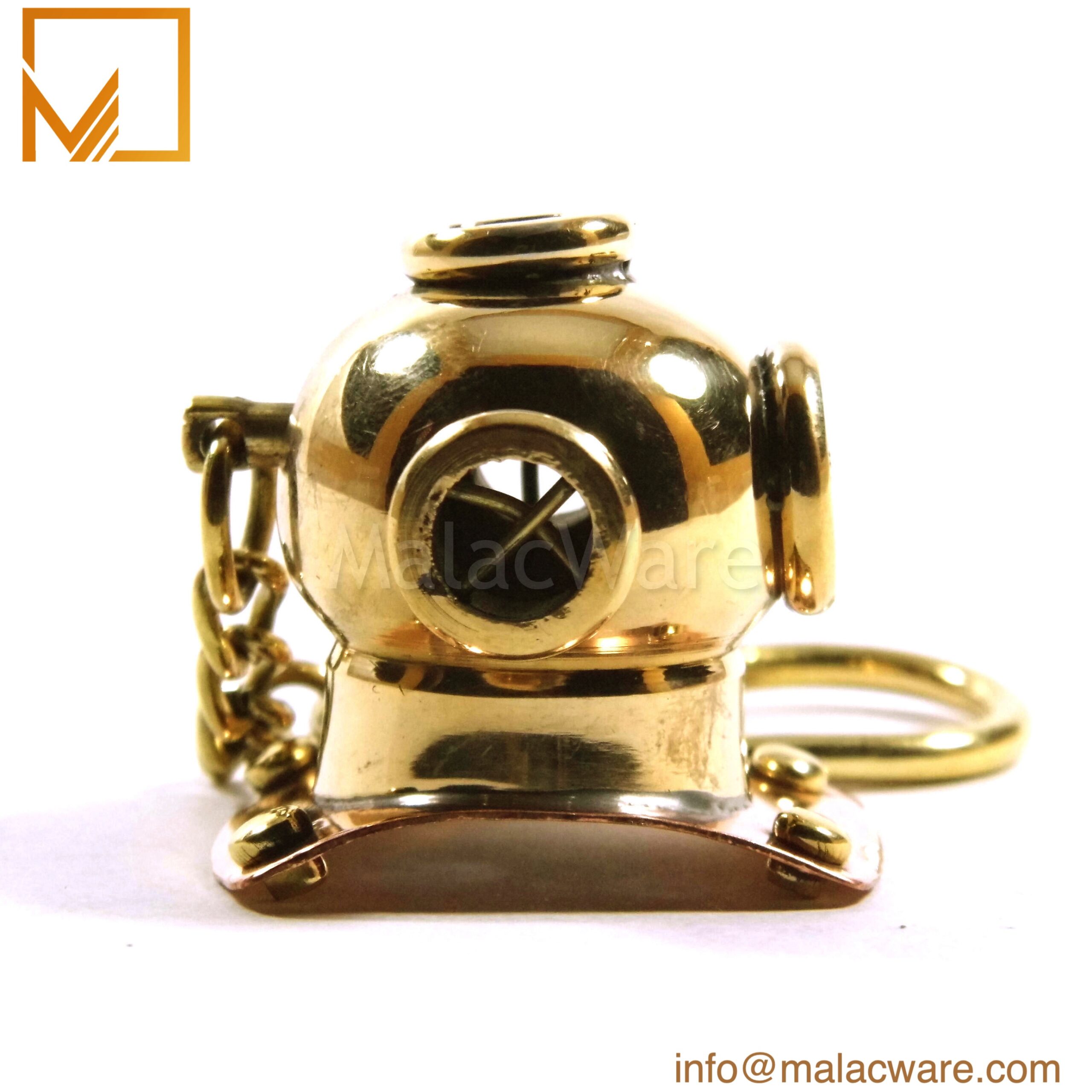 Premium Brass Divers Helmet Nautical Keyring