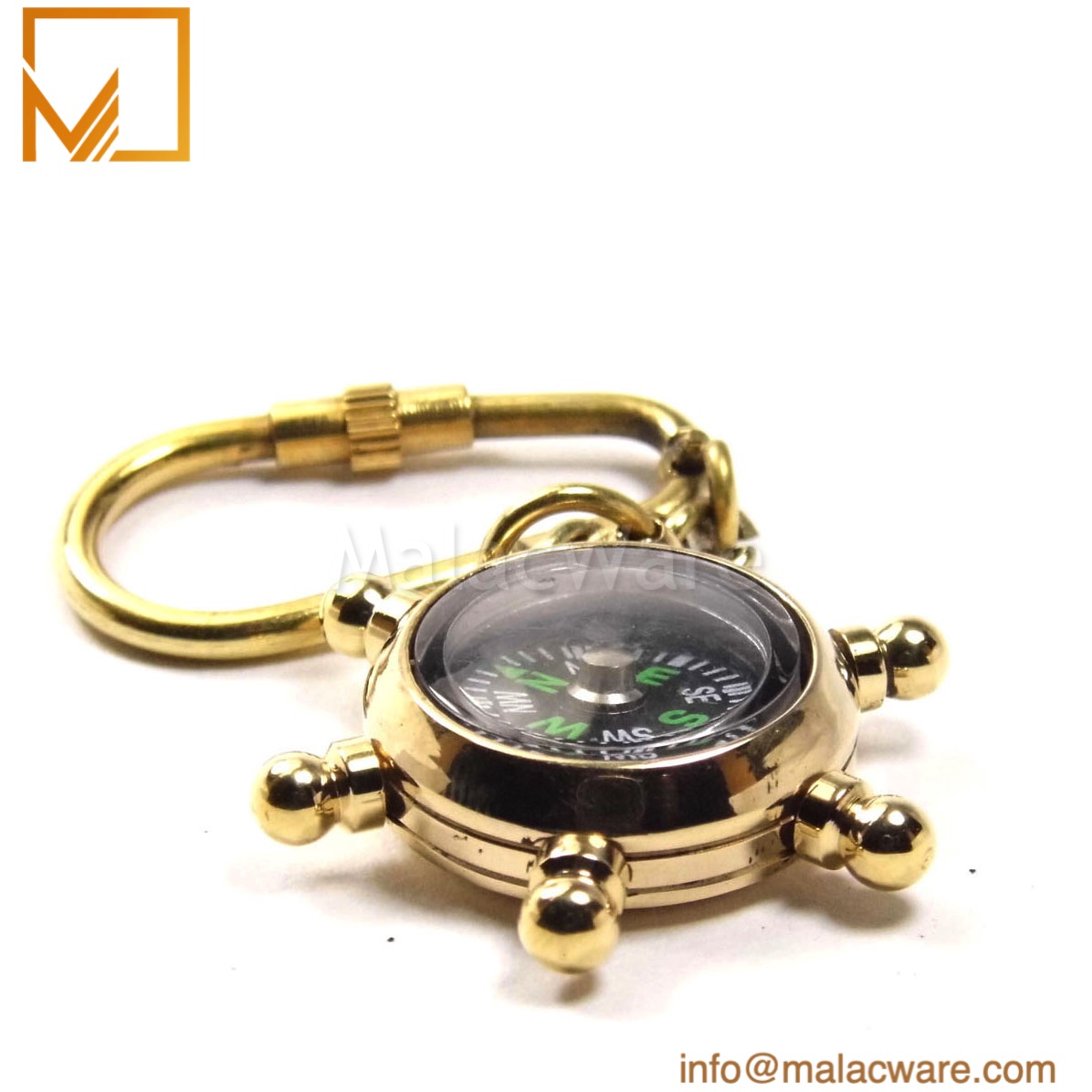 Luxury Brass Nautical Helm Compass Keyring – Marine Gift Accessory 4 Luxury Brass Nautical Helm Compass Keyring – Marine Gift Accessory - Image 4