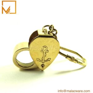 Luxury Brass Nautical Anchor Loupe Keyring