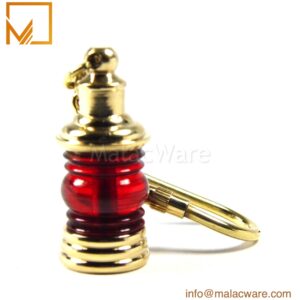 Luxury Brass Red Glass Keychain
