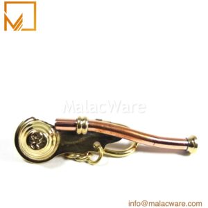 Luxury Brass Nautical Whistle Keychain