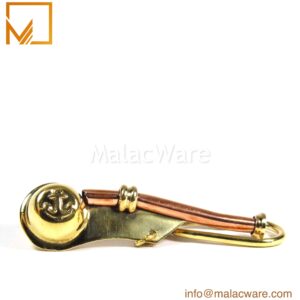 Luxury Marine Whistle Brass Keychain