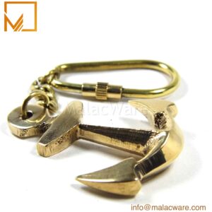 Luxury Golden Brass Anchor Keychain