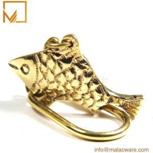 Luxury Golden Fish Brass Nautical Keychain