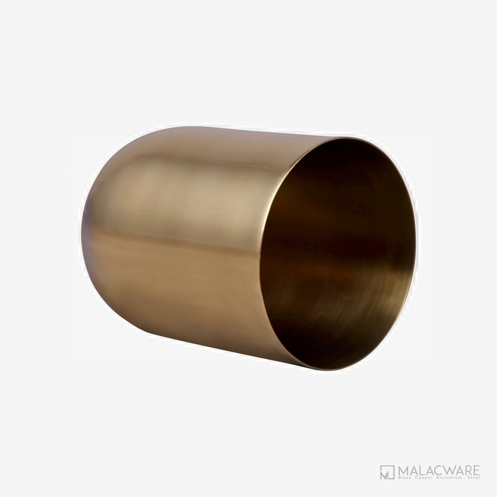 Gloss Gold Tall U-Shape Candle Jar for 350 g Wax (12.3 oz) 7 M150024-GD gold tall u-shape candle jar for 350 g wax (12.3 oz) shown in antique brass finish, available to order