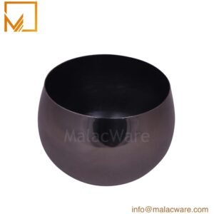 M150015-BK gloss black curve base bowl candle jar for 750 g wax, 13 x 9.5 cm