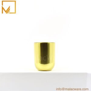 M150022-GD gloss gold U-shape candle jar for 240 g wax, 7 x 8.9 cm