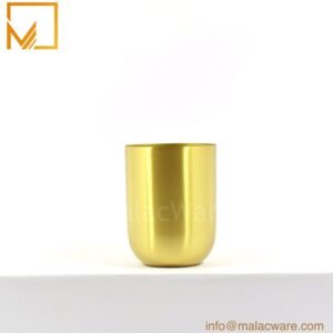 M150022-GD-MT matte gold U-shape candle jar for 240 g wax, 7 x 8.9 cm
