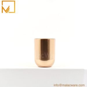 M150022-RG gloss rose gold U-shape candle jar for 240 g wax, 7 x 8.9 cm