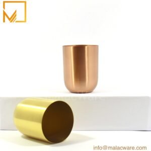 M150022-RG-MT matte rose gold U-shape candle jar for 240 g wax, 7 x 8.9 cm