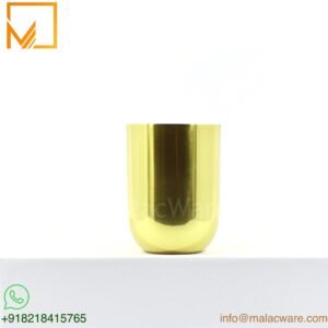 M150023-GD-MT matte gold U-shape candle jar for 300 g wax, 8 x 9 cm