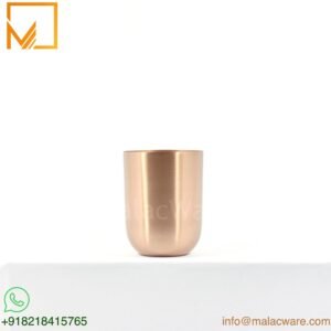 M150023-RG gloss rose gold U-shape candle jar for 300 g wax, 8 x 9 cm