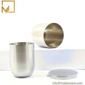 M150023-SV polished stainless steel U-shape candle jar for 300 g wax, 8 x 9 cm, view 5