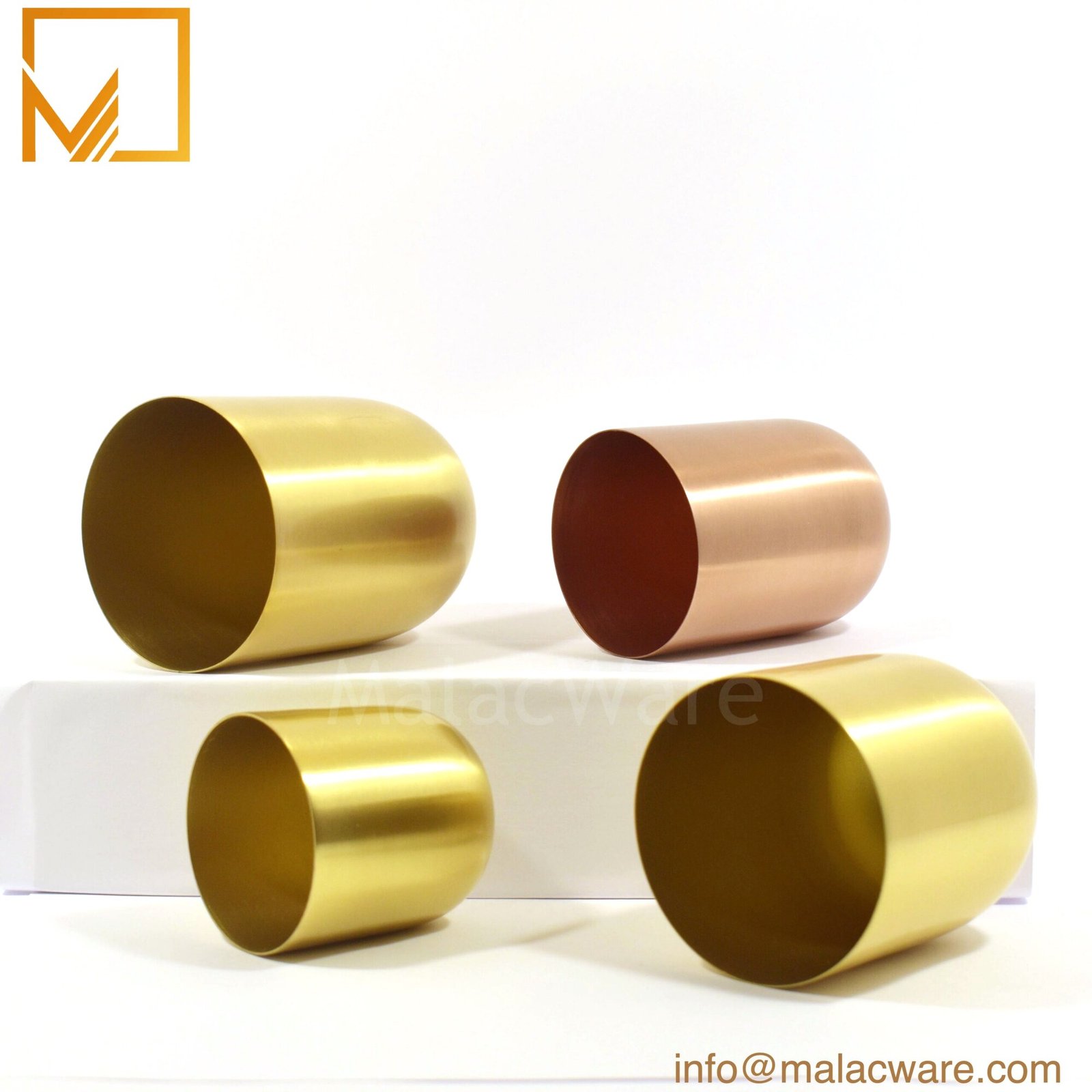 Gloss Gold Tall U-Shape Candle Jar for 350 g Wax (12.3 oz) 2 M150024-GD gloss gold tall U-shape candle jar for 350 g wax, 8 x 10.8 cm, view 2