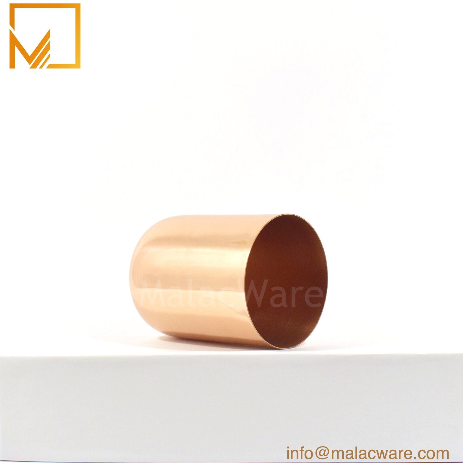 Matte Rose Gold Tall U-Shape Candle Jar for 350 g Wax (12.3 oz) 2 M150024-RG-MT matte rose gold tall U-shape candle jar for 350 g wax, 8 x 10.8 cm, view 2