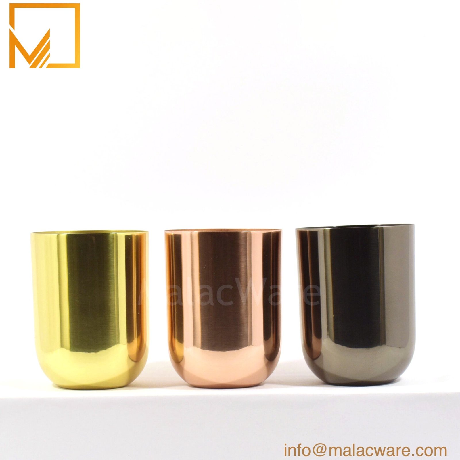Matte Rose Gold Tall U-Shape Candle Jar for 350 g Wax (12.3 oz) 3 M150024-RG-MT matte rose gold tall U-shape candle jar for 350 g wax, 8 x 10.8 cm, view 3