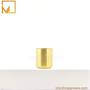 M150033-GD-MT matte gold round base candle jar for 200 g wax, 7 x 6.9 cm