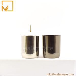 M150034-BK gloss black round base candle jar for 260 g wax, 7 x 8.3 cm