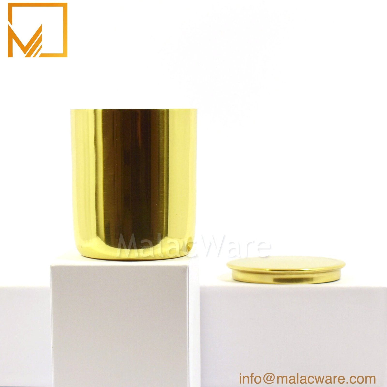 Gloss Gold Round Base Candle Jar for 260 g Wax (9.2 oz) 1 M150034-GD gloss gold round base candle jar for 260 g wax, 7 x 8.3 cm