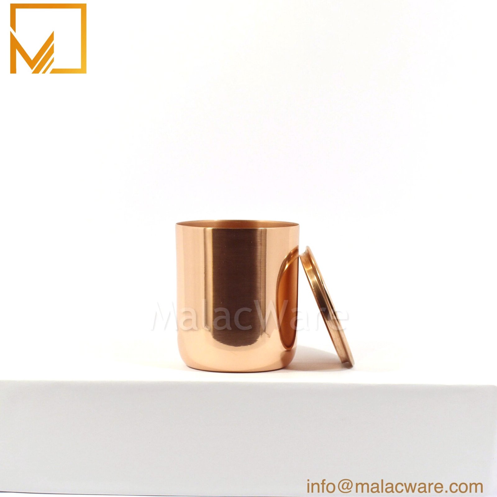 Gloss Rose Gold Round Base Candle Jar for 260 g Wax (9.2 oz) 1 M150034-RG gloss rose gold round base candle jar for 260 g wax, 7 x 8.3 cm