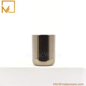 M150035-BK gloss black round base candle jar for 300 g wax, 7.6 x 8.9 cm