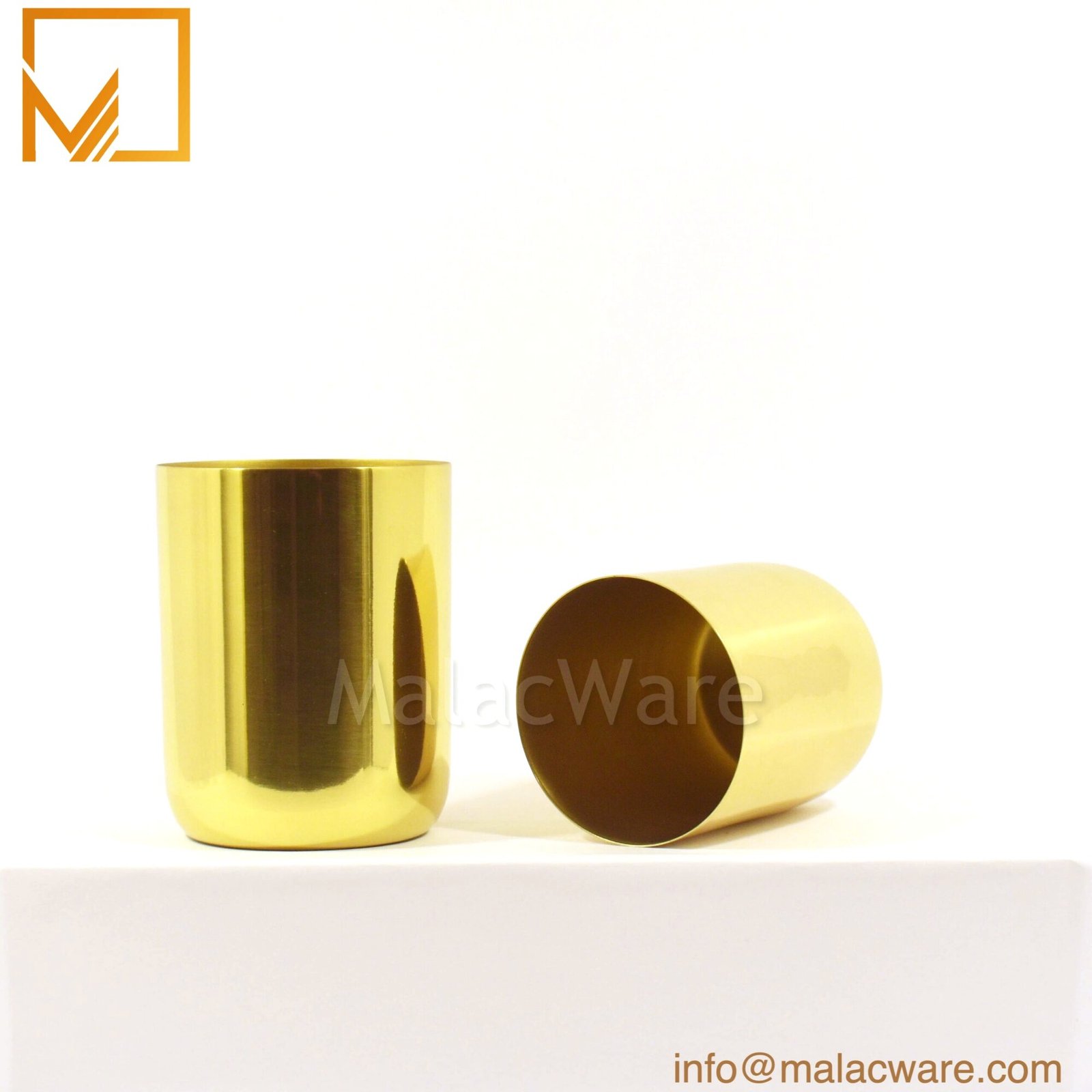 Gloss Gold Round Base Candle Jar for 300 g Wax (10.6 oz) 1 M150035-GD gloss gold round base candle jar for 300 g wax, 7.6 x 8.9 cm