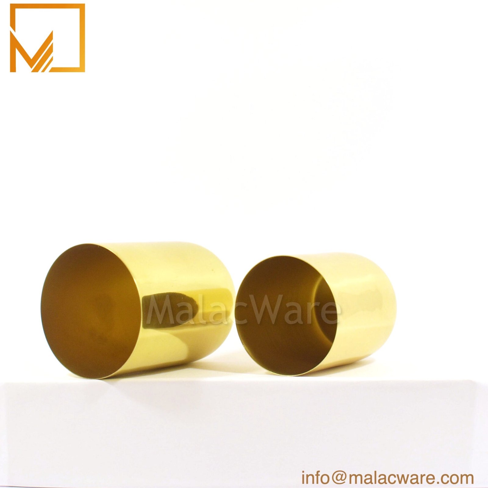 Gloss Gold Round Base Candle Jar for 300 g Wax (10.6 oz) 2 M150035-GD gloss gold round base candle jar for 300 g wax, 7.6 x 8.9 cm, view 2