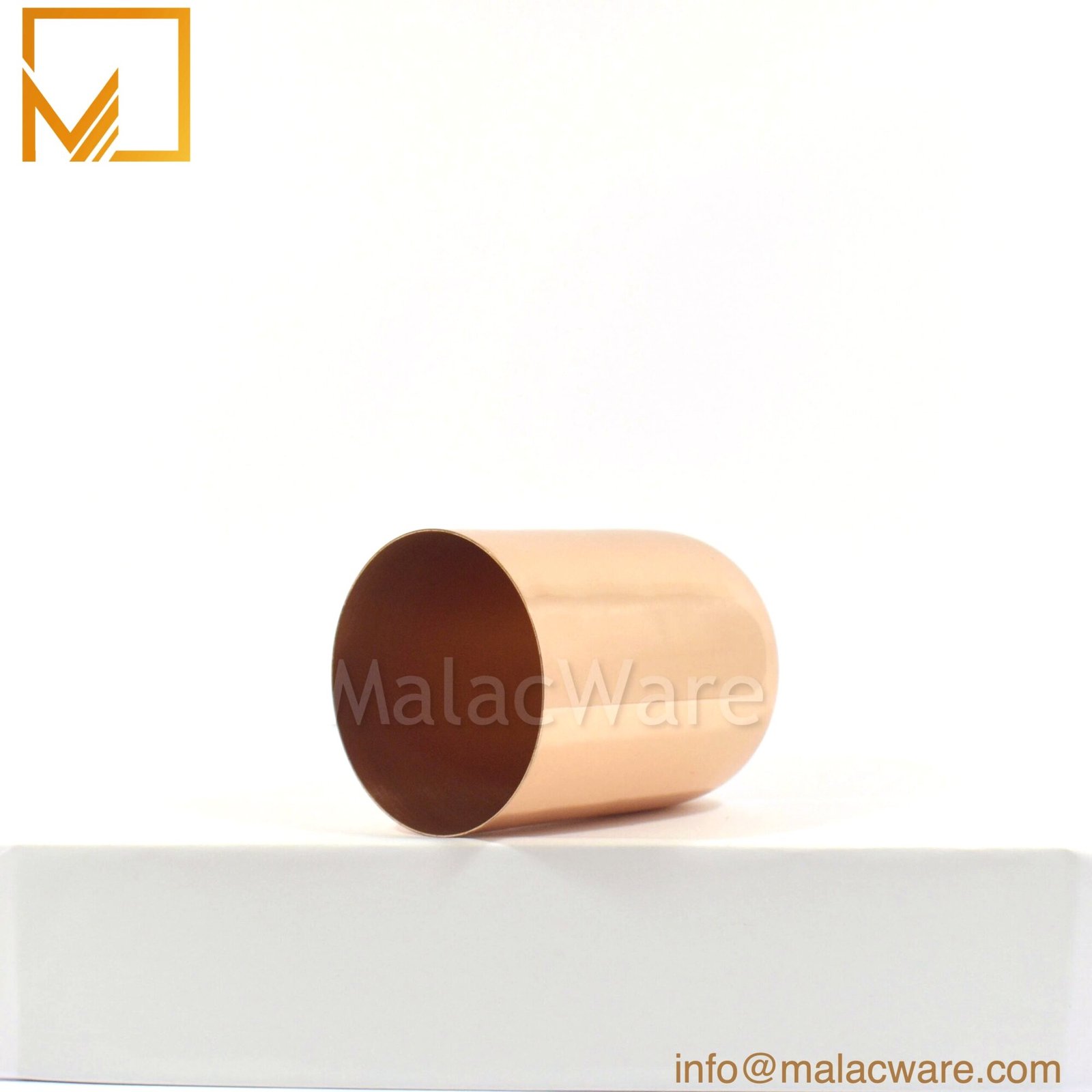 Gloss Rose Gold Round Base Candle Jar for 300 g Wax (10.6 oz) 3 M150035-RG gloss rose gold round base candle jar for 300 g wax, 7.6 x 8.9 cm, view 3