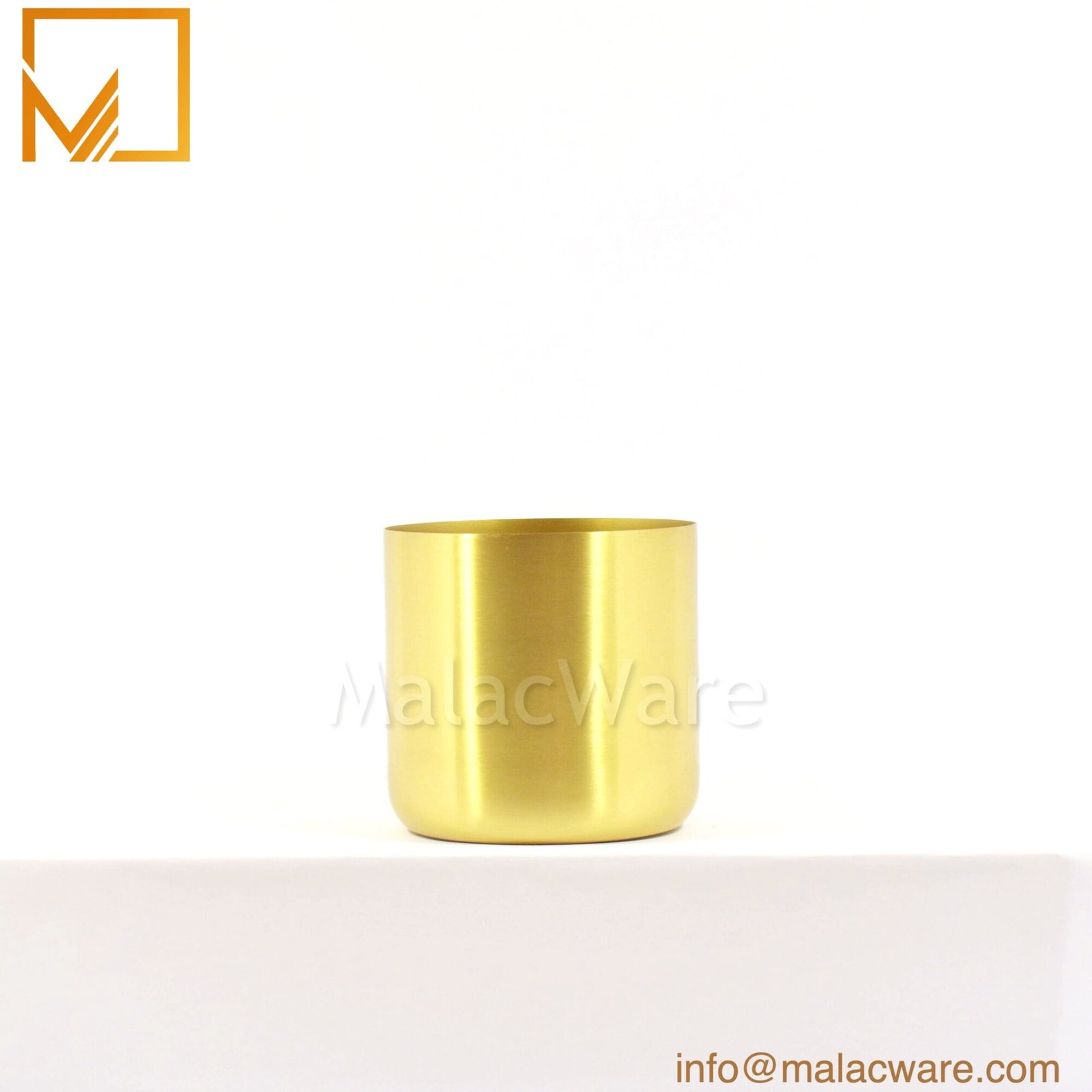 Matte Gold Wide Round Base Candle Jar for 350 g Wax (12.3 oz) 2 M150037-GD-MT matte gold wide round base candle jar for 350 g wax, 8.6 x 8.4 cm, view 2
